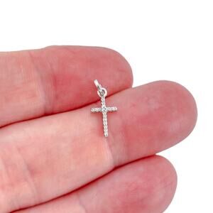 Vintage Sterling Silver 925 Diamond 0.09ctw Cross Pendant
